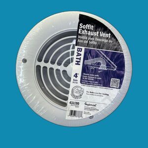 Imperial Soffit Exhaust Vent 4 or 6" Kitchen/Bath Fan Venting